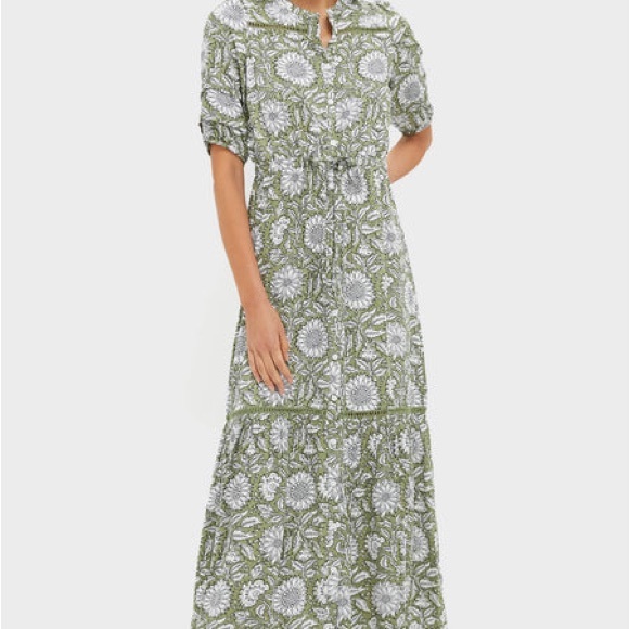 Tuckernuck LUCY 4 SHORT SLEEVE DRESS - ARLES GOTHIC OLIVE Emerson Fry OVERSIZED! - Picture 5 of 12